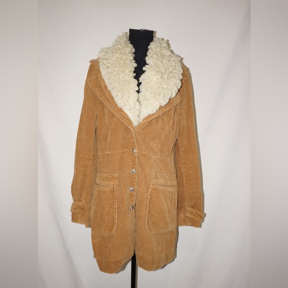 Free People Jackets & Blazers - Corduroy Free People Button Up Jacket with a Removable Fur Collar